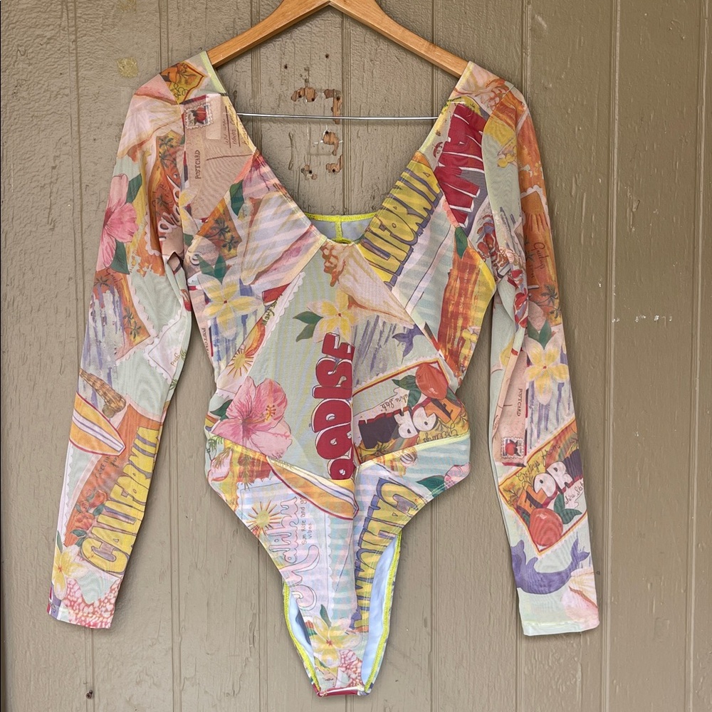 Free People Beach Free-est Dion Mesh One-Piece Surf Suit in multicolor Size L - Picture 3 of 9